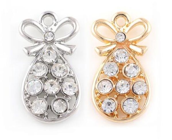 

20pcs / серия 15x27mm (золото, серебро цвет) фрукты ананас подвесок повесьте подвески diy аксессуар, пригодные для магнитного плавучего меда, Bronze;silver