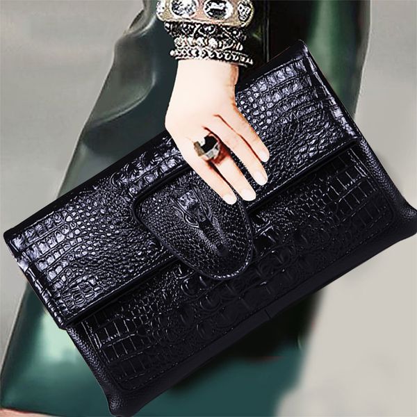 

real genuine leather alligator women bag fashion female purse party evening clutch handbags messenger shoulder bags bolsos kajie