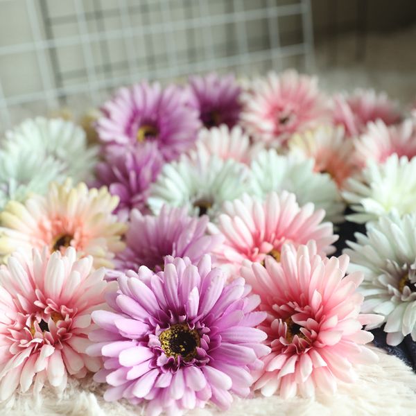 

10pcs/lot ins artificial flowers head gerbera daisy wedding chrysanthemum flower for pgraphy home decoration