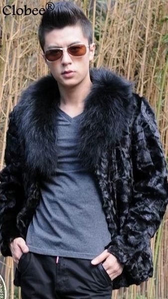 

2019 jaqueta masculina men faux fur coat jackets artificial fur collar plus size thick furry outwear black gothic overcoat x818, Black;brown