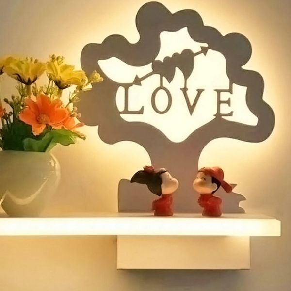 

love tree pattern bedroom led bedside light wedding room aisle wall lamp home decoration