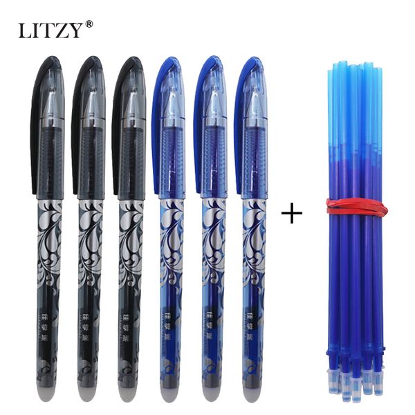 

6/26pcs/set 0.5mm blue ink erasable pen student stationery writing pen kawaii magic gel for school office supplies tool