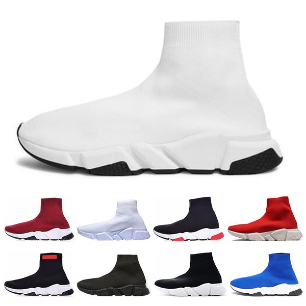 

new speed trainer men women sock shoes black white blue glitter flat casual shoes luxury mens trainers runner sneakers size 36-45