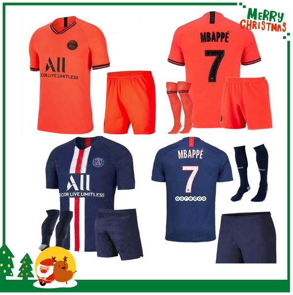 

19 20 psg kids kit shirt 2019 2020 paris mbappe home away boy child jersey, Black
