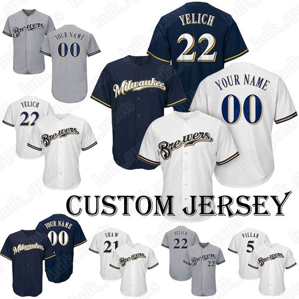 

Brewers jersey 22 Christian Yelich jersey Baseball Custom jersey 24 Aguilar 43 Albers 57 Anderson 3 Arcia 50 Barnes T shirt