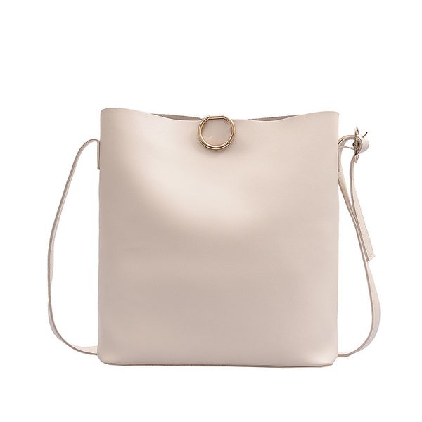 

2020 new spring and summer trend pu solid color two-piece suit wild casual shoulder bag fashion female bag bucket women