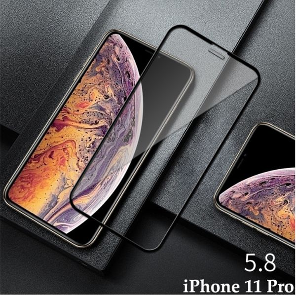 

9d tempered glass for iphone 11/11pro/11 promax x/xs xr xsmax 7p/8p 7/8 anti-scrath front screen protector fullscreen film-2