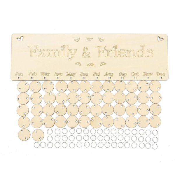 

wooden family birthday reminder plaque sign board calendar tags christmas gift