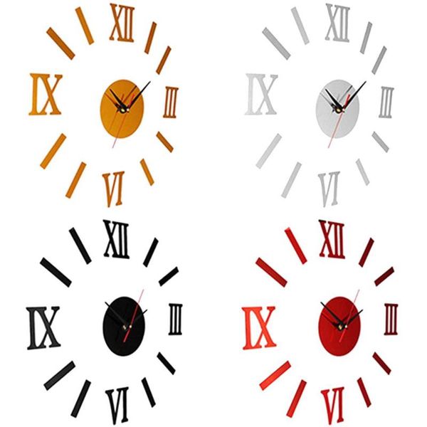 

diy 3d analog wall hanging clock sticker living room office decal decoration made of safe strong adhesivity not easy to fall out