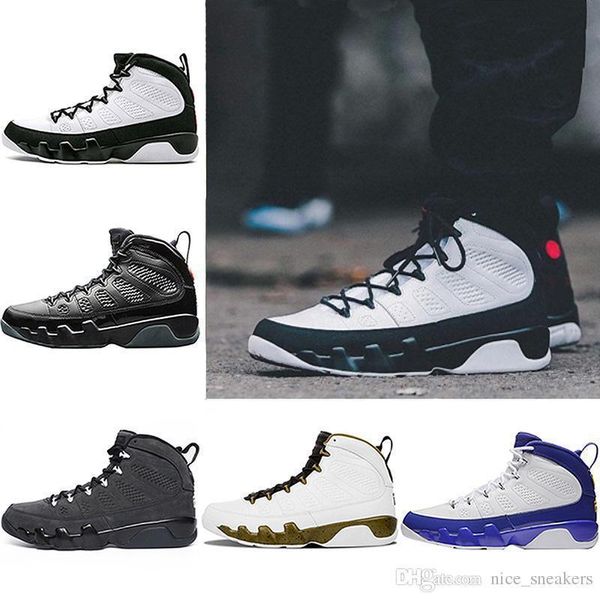 

mens 9 9s bred basketball shoes bred la men designer space jam the spirit tour yellow sports trainers sneakers size 8-13