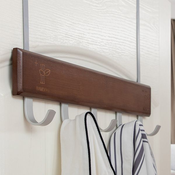 

towel pants coat kitchen bags durable wooden door hook clothes holder bedroom hanging storage organizer strong bearing home