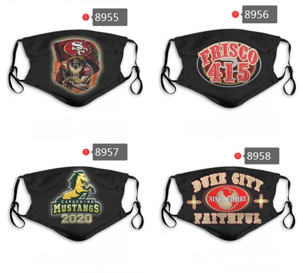 

DHL free shipping 2020 new luxury fashion designer face mask rugby team 49 559 951 408 619 415 ers men's cycling mask repeatable PM2.5 mask