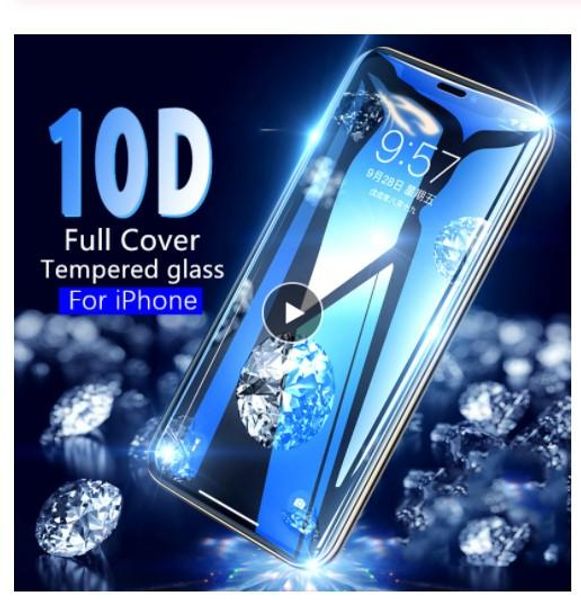 

ell 10d full curved edge tempered glass for iphone 11pro max 11 8 plus screen protector for iphone x xr xs max film