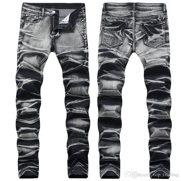 

men's distressed ripped skinny jeans fashion brand designer mens jeans slim motorcycle moto biker mens denim pants hip hop men jeans 16, Blue