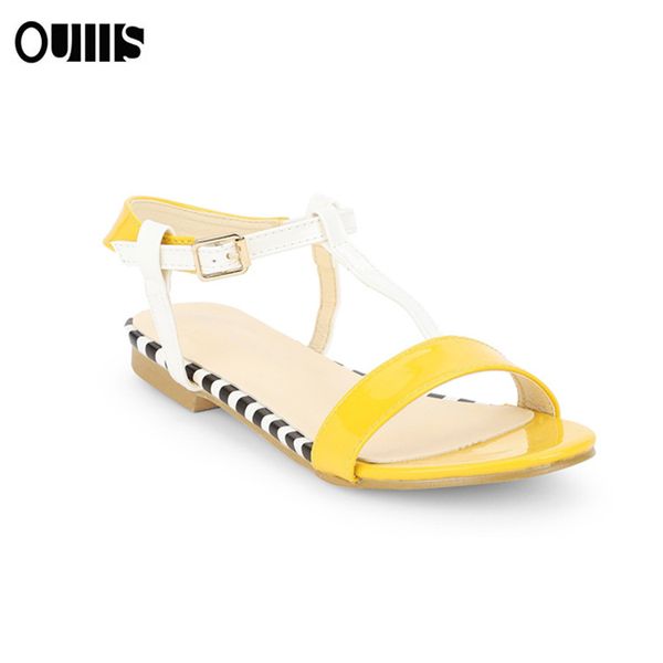 

oversized colorblock sandals europe and the united states flat toe sandals cross-border flat sandals wholesale, Black