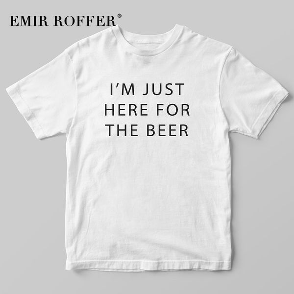 

emir roffer i' just here for the beer funny t shirts women 2019 trendy 90s fashion tee white cotton summer casual tshirt top