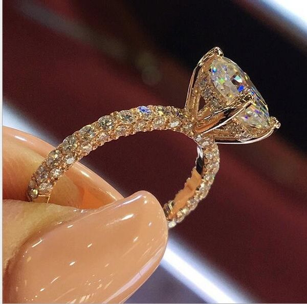 

selling flash diamond round princess ring european and american fashion hand jewelry ring wy681, Silver