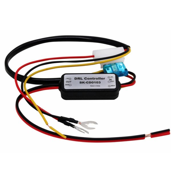 

car led daytime running lights relay harness dimmer on/off 12-18v auto drl controller fog light controller