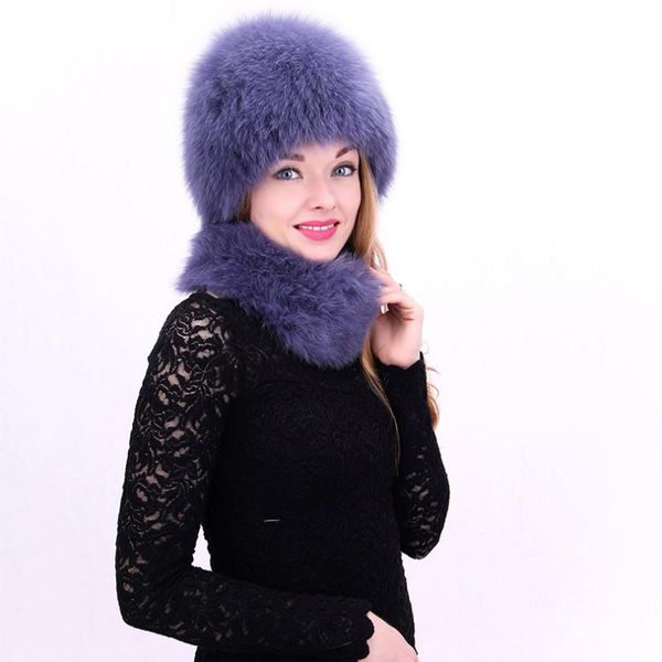 

2017 100% natural silver fur women winter hat knitted cap women hat fur bomber female ear warm winter must, Blue;gray