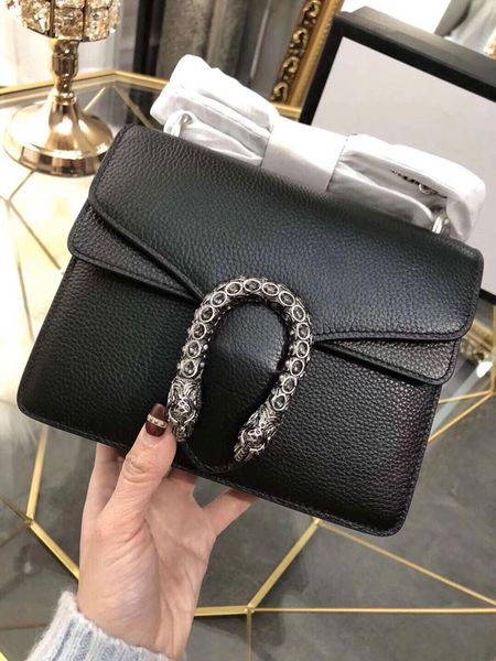 

shoulder bag messenger bag fashion women double chain bag tote handag leather lady tote black handbag