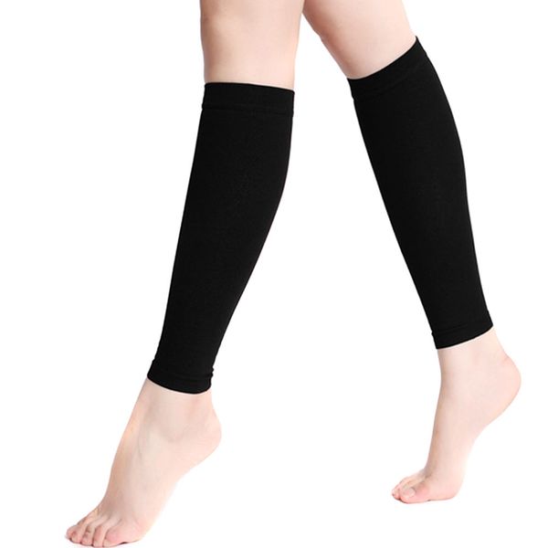 

1 pair outdoor sports running men women socks elastic solid color lower leg pressure sock compression stockings asd88, Black