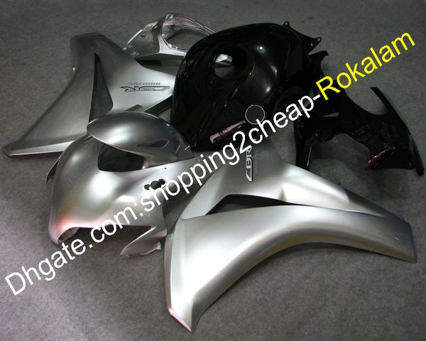 Honda Cowlings Için Fireblade CBR1000RR CBR1000 1000RR 2009 2009 2010 2011 Spor Motosiklet Siyah Gümüş Peri Seti (Enjeksiyon Kalıpları)