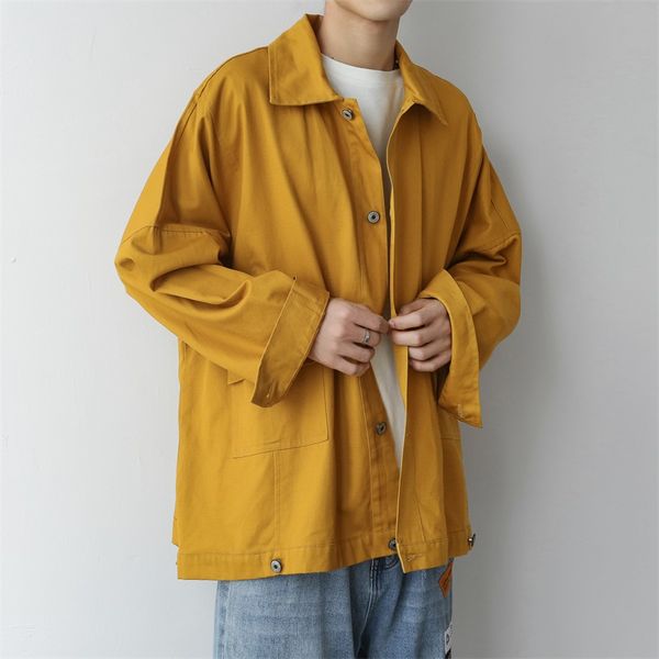

2019 autumn men's fashion lovers clothes outerwear streetwear bomber jacket pure color loose high-quality 5 color coats m-2xl, Black;brown