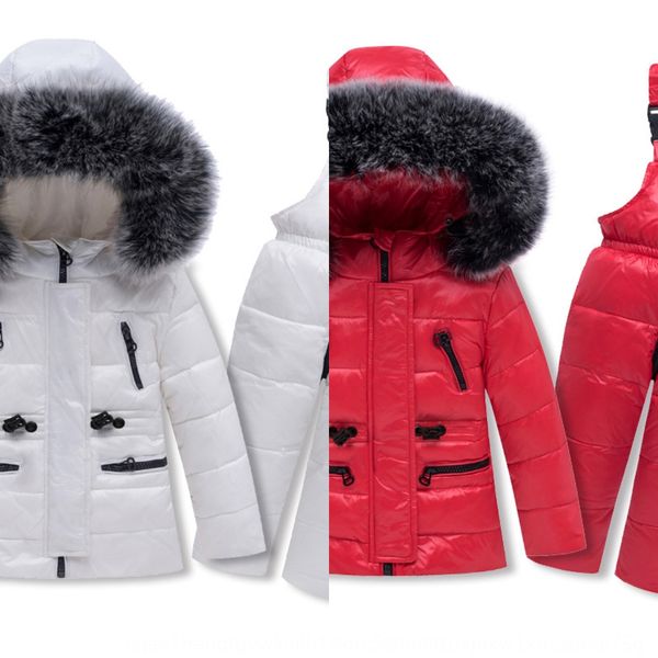 

clothing down jacket down jacket children's children's set boys and girls 1-6 years old set big fur collar two pieces, Blue;gray