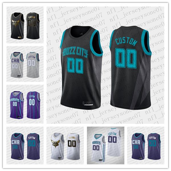 

2020 custom men's womens youth charlotte hornets 15 percy miller black white basketball throwback city jersey