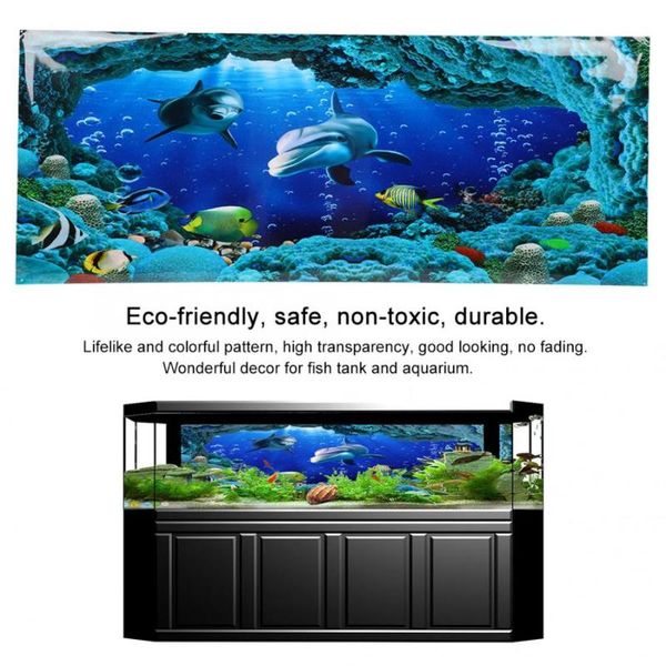 

stickers background poster decorative sea world paintings pvc sticker landscape for aquarium fish wall stickers