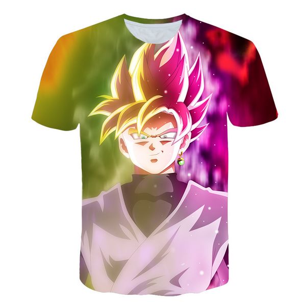 

2020 мужская мода карты 3d печать dragon ball повседневный удобный круглый шеи мужские футболки, White;black