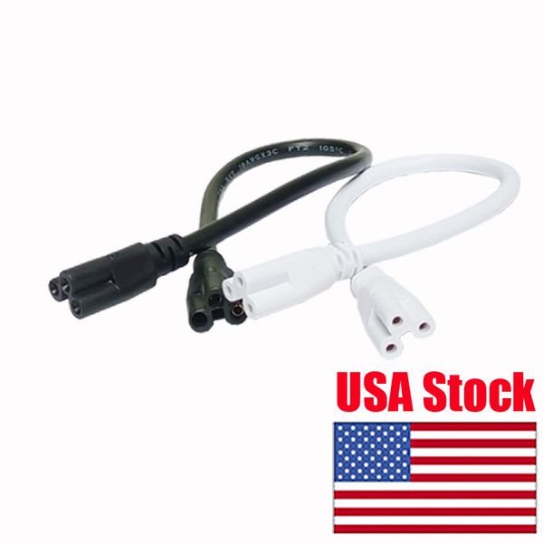 

t8 t5 led integrated fluorescent lamp tube wire us plug connector 3-prong us plug ac power cord cable charge adapter white or black