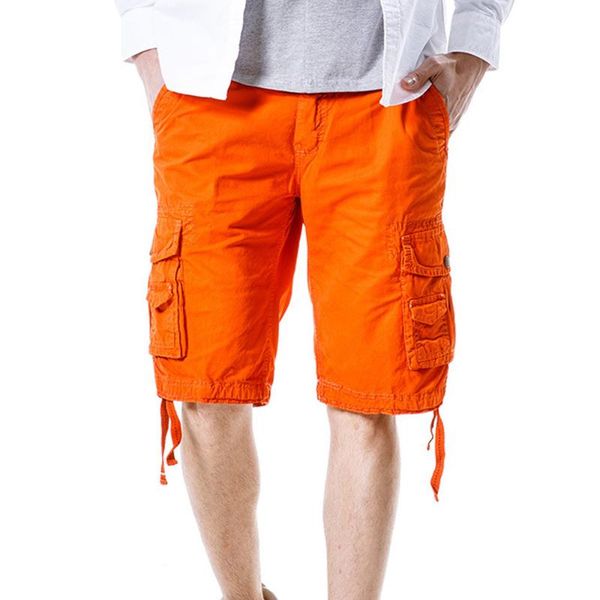 

men's cargo pants 12color pure cotton outdoor multi-pocket outdoor camping climbing running clothes trainning trousers shorts, White;black
