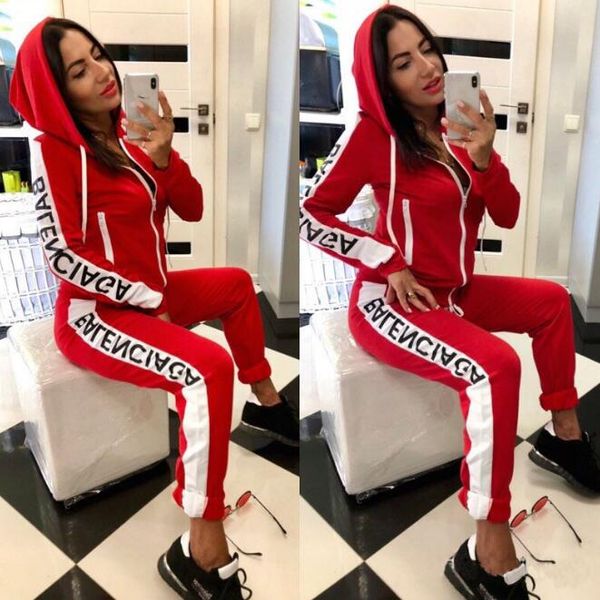 

women designer hoodies long sleeve t shirt pants 2 piece set tights leggings sportswear brand gym suits women outfit clothing clothes, Black