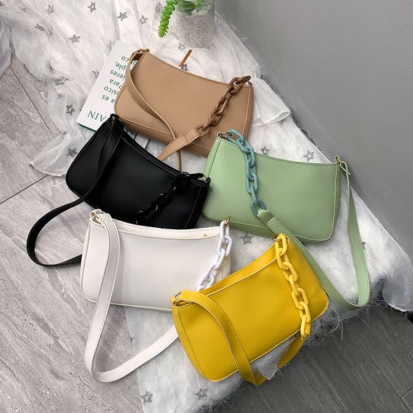 

2020 new shoulder bag women's casual fashion korean version candy color texture ladies armpit bag