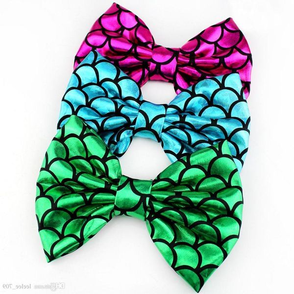 Chic Kids Girl 5 Printed Hair Bows Mermaid Barrette Diy Hair
