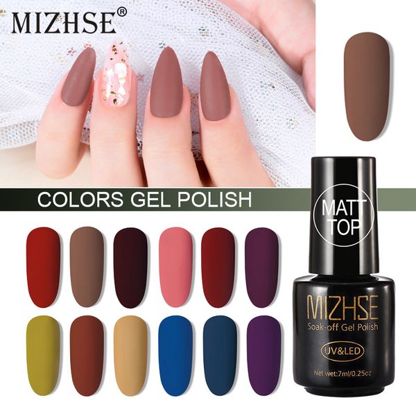 

mizhse matte coat lucky color uv gel nail polish semi permanent soak off uv gel base manail art varnish manicure