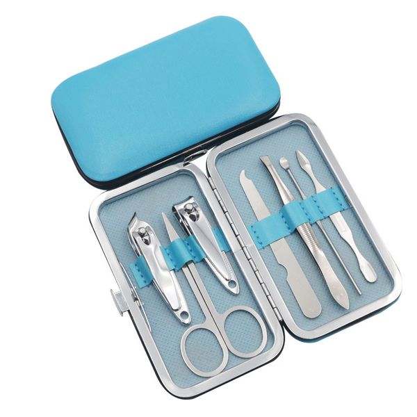 

7pcs/set nail care tools manicure sets nail clippers nail scissors tweezer manicure pedicure set travel grooming kit