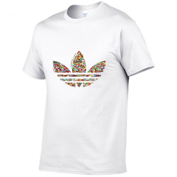 

2019 men's designer luxury adi print t-shirt men's outdoor sports gym clothing, White;black