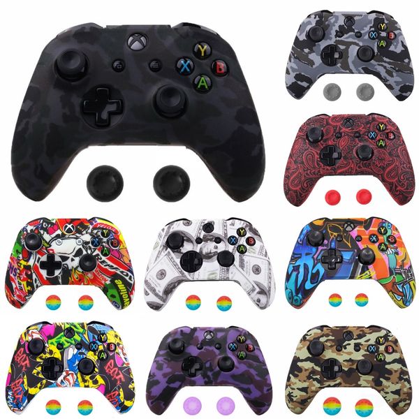 

pojt6 передача защитный чехол кожи воды силикон печать камуфляж x летно крышки для xbox one cover s controller protector
