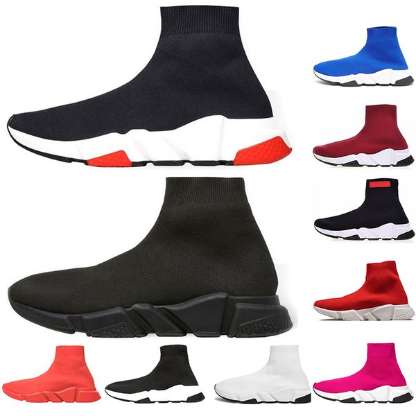 

new luxury designer akers speed trainer black red gypsophila triple black fashion flat sock boots casual shoes speed trainer runnersne 36-45