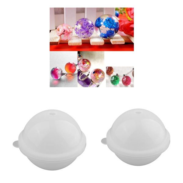 

2x 80мм 90мм силиконовых формы clear шарообразного diy форма подвеска форма ремесло