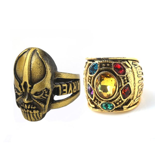 

Avengers Infinity War Thanos Infinity Gauntlet Мощность Косплей Сплав Кольцо Бронзовое Кольцо