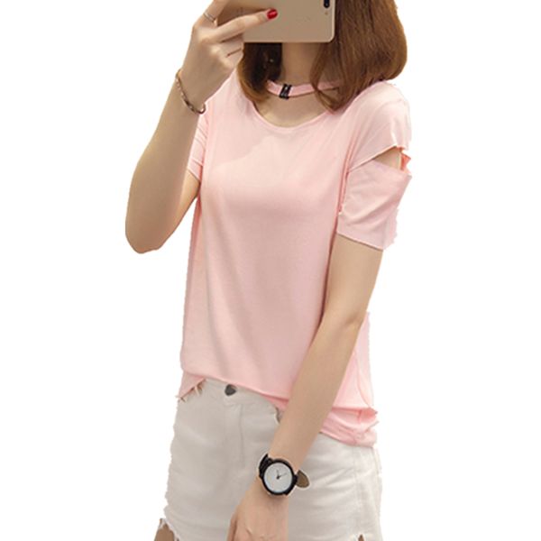 

woman 2019 new summer t-shirt korean harajuku letters printed hollow patchwork t shirt for women casual white shirts -xxl