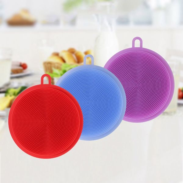 

multifunction silicone sponge bowl dish washing kitchen scrubber food-grade multipurpose non stick kitchen pot cleaner tools hot