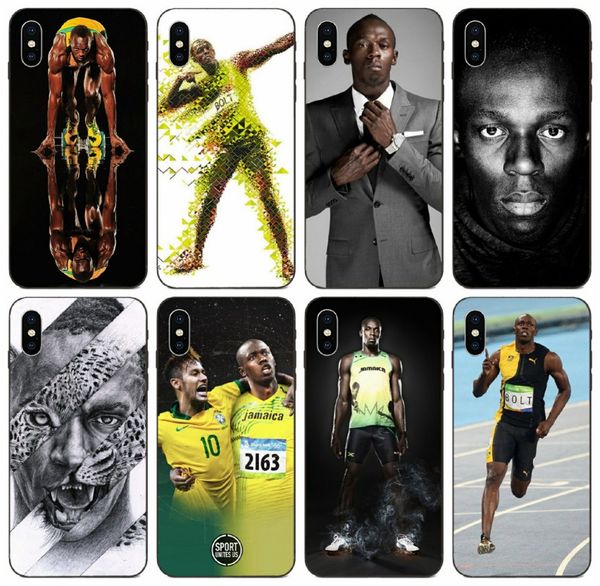 

tongtrade] sports fastest man in world usain bolt case for iphone 8 7 6 5 4 plus x xs 11 pro max galaxy a3 huawei mate 20 pro sony xz case