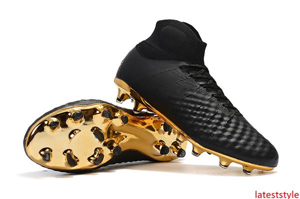 

2020 new 100% original magista obra ii soccer shoes black gold soccer cleats high ankle football boots