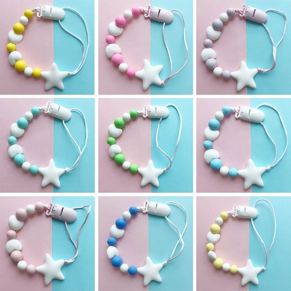 

baby pacifier chain holder silicone teething pacifier clips for nipples baby chew toys