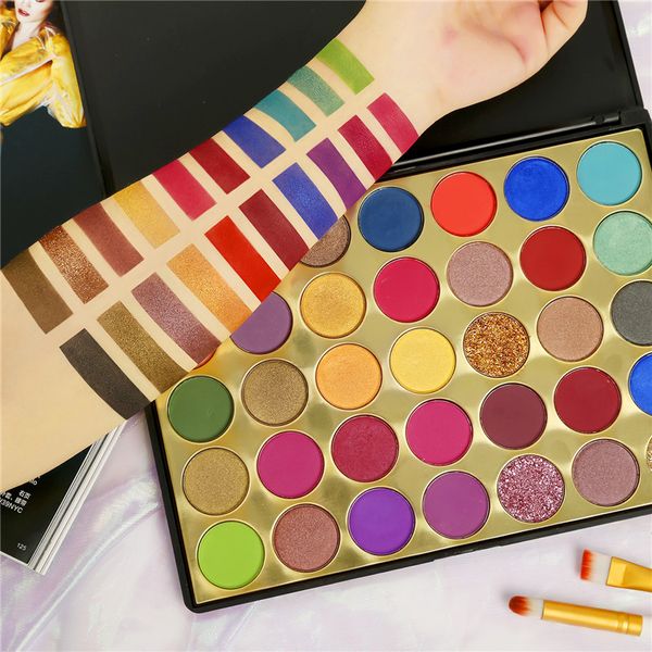 Keine Marke! 35-Farben-Lidschattenpalette Matte und Shimmer Glitter Lidschattenpalette Cosmetics Makeup akzeptiert Ihr Logo