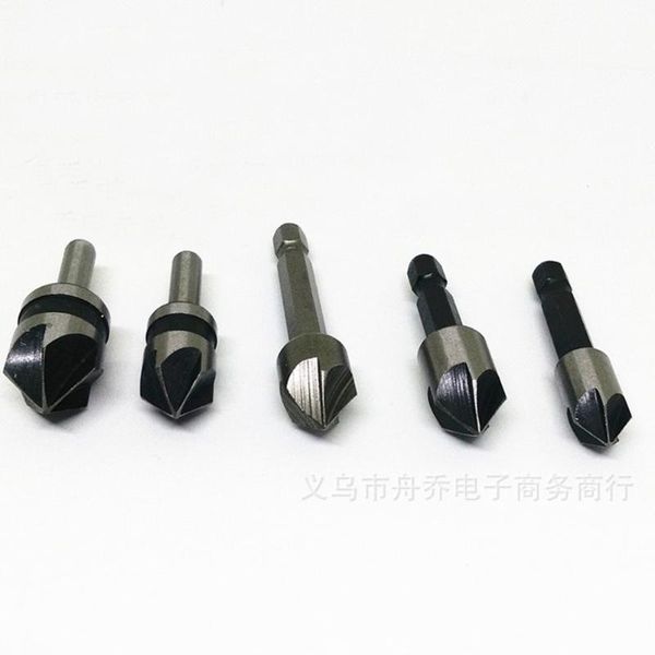 

5pc industrial countersink drill bit set 5 flutes counter sink woodworking drill bits metal working chamfer cutter